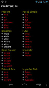 اسکرین شات 2 برنامه French Verbs