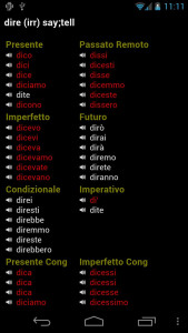 اسکرین شات برنامه Italian Verbs 2