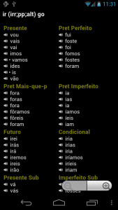 اسکرین شات 2 برنامه Portuguese Verbs