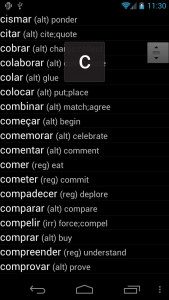 اسکرین شات برنامه Portuguese Verbs 1