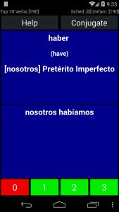 اسکرین شات 3 برنامه Spanish Verb Trainer