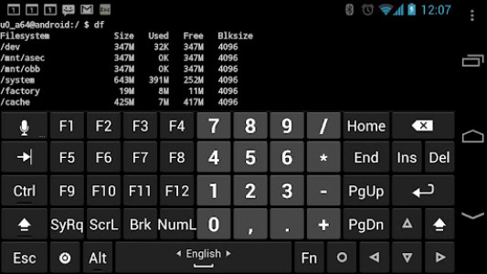 اسکرین شات برنامه Hacker's Keyboard 2