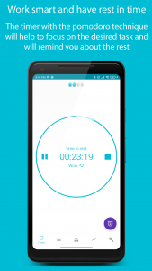 اسکرین شات 1 برنامه Work Rest:Focus Pomodoro Timer