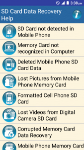 اسکرین شات برنامه SD Card Data Recovery Help 1