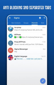 اسکرین شات برنامه Sigma Messenger, A Super Fast Telegram 1