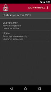اسکرین شات برنامه strongSwan VPN Client 1