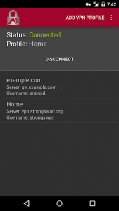 اسکرین شات برنامه strongSwan VPN Client 3