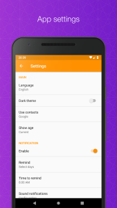 اسکرین شات 3 برنامه Contacts' Birthdays