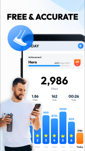اسکرین شات 2 برنامه Pedometer - Step Counter