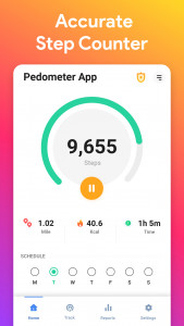 اسکرین شات برنامه Pedometer Step Counter App 1