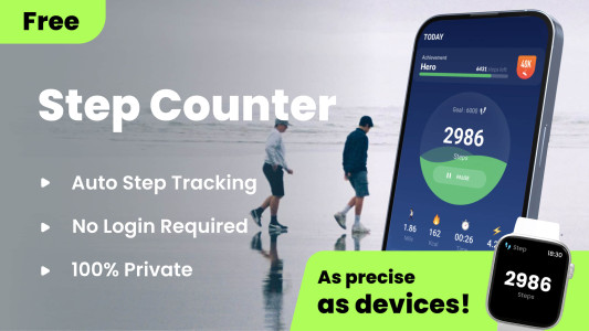 اسکرین شات 1 برنامه Step Counter - Pedometer