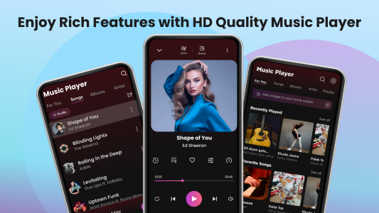 اسکرین شات برنامه Music Player & MP3 - XMusic 1