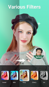 اسکرین شات 5 برنامه Beauty Camera - Sweet Camera
