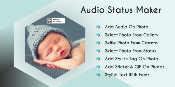 اسکرین شات 1 برنامه Audio Status Maker With Photo