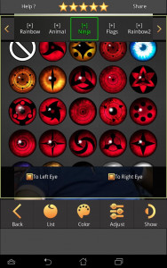 اسکرین شات 3 برنامه Sharingan - Eye And Hair Color