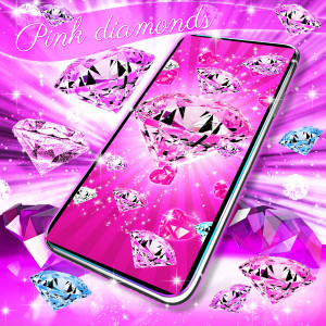 اسکرین شات برنامه Pink diamonds live wallpaper 3