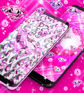 اسکرین شات برنامه Pink diamonds live wallpaper 5