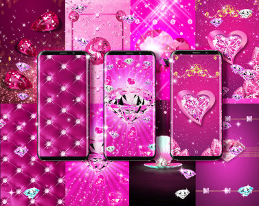 اسکرین شات برنامه Pink diamonds live wallpaper 2