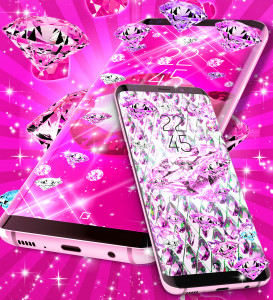 اسکرین شات برنامه Pink diamonds live wallpaper 7