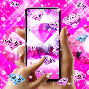 اسکرین شات برنامه Pink diamonds live wallpaper 4