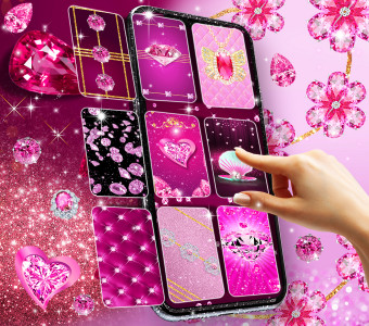 اسکرین شات برنامه Pink diamonds live wallpaper 1