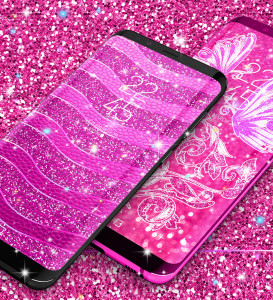 اسکرین شات برنامه Pink glitter live wallpaper 5