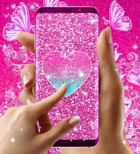 اسکرین شات برنامه Pink glitter live wallpaper 6