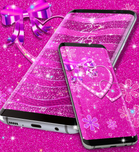 اسکرین شات برنامه Pink glitter live wallpaper 7