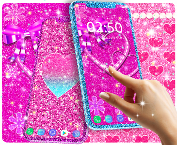 اسکرین شات 1 برنامه Pink glitter live wallpaper