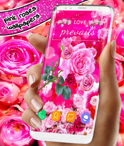 اسکرین شات برنامه Pastel Pink Rose Live Wallpaper 🌹 Spring Themes 1