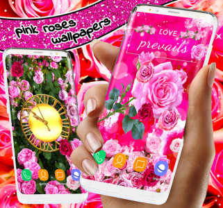 اسکرین شات برنامه Pastel Pink Rose Live Wallpaper 🌹 Spring Themes 4