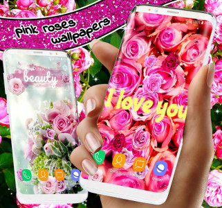 اسکرین شات برنامه Pastel Pink Rose Live Wallpaper 🌹 Spring Themes 2