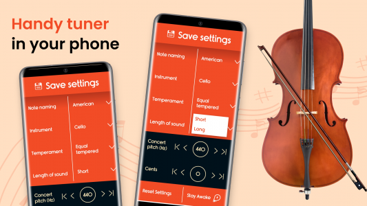 اسکرین شات برنامه Master Violoncello Tuner 2