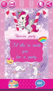 اسکرین شات برنامه Unicorn Invitations Cards 6