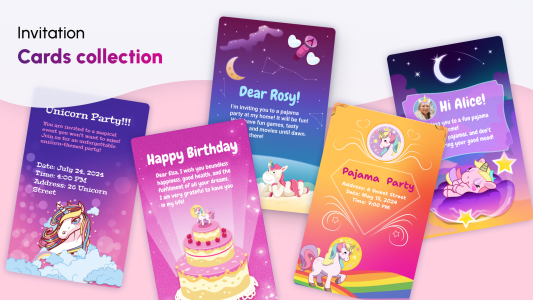 اسکرین شات 7 برنامه Unicorn Invitations Cards