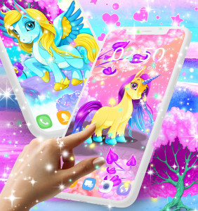 اسکرین شات برنامه Unicorn live wallpaper 2