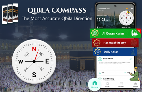 اسکرین شات برنامه Muslim Prayer - Qibla Compass 1