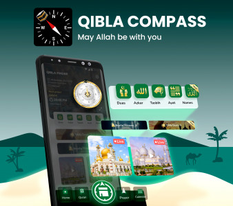 اسکرین شات 1 برنامه Muslim Prayer - Qibla Compass
