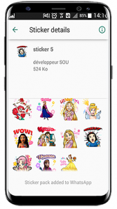 اسکرین شات برنامه Cute princess stickers for whatsapp 4