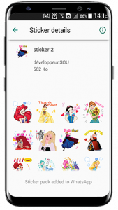 اسکرین شات برنامه Cute princess stickers for whatsapp 2