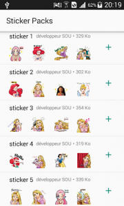 اسکرین شات برنامه Girls princess Stickers for whatsapp 1