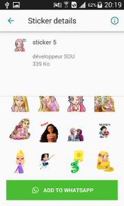 اسکرین شات برنامه Girls princess Stickers for whatsapp 2