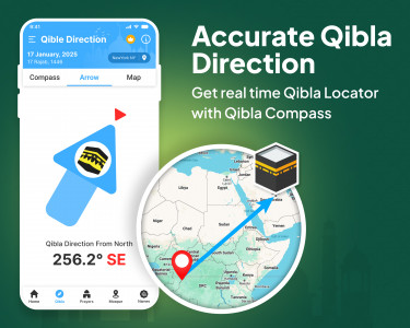 اسکرین شات 1 برنامه Qibla Compass: Qibla Direction