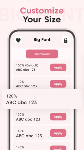 اسکرین شات 3 برنامه Big Font : Change Font Size