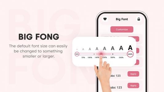 اسکرین شات 1 برنامه Big Font : Change Font Size
