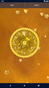 اسکرین شات برنامه Gold Glitter Clock Wallpaper 7