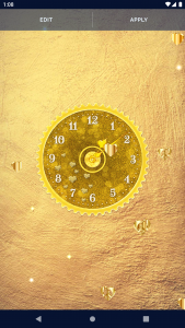 اسکرین شات برنامه Gold Glitter Clock Wallpaper 5