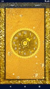 اسکرین شات برنامه Gold Glitter Clock Wallpaper 3