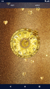اسکرین شات برنامه Gold Glitter Clock Wallpaper 4