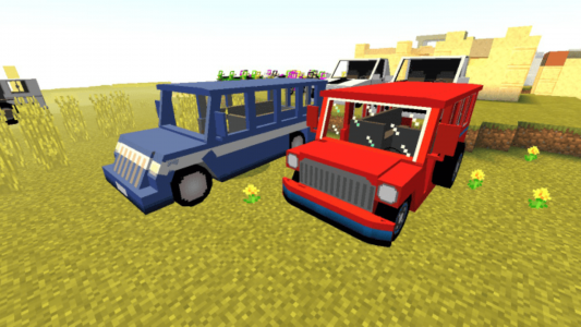 اسکرین شات برنامه MCPE Simple Vehicles Car Mod 1